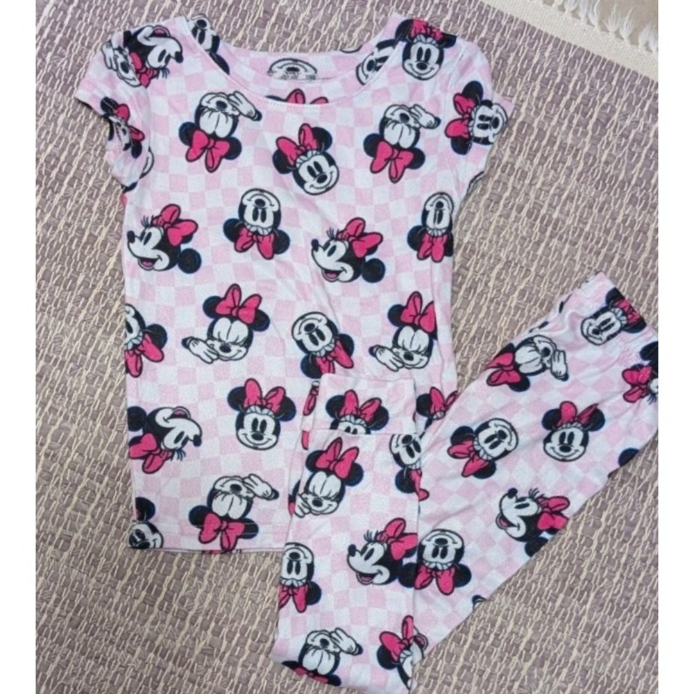 Disney Minnie Mouse Pajama Sleepwear Set‎ Girls Size 4 Snug Fitting
